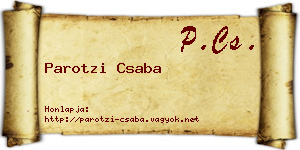 Parotzi Csaba névjegykártya