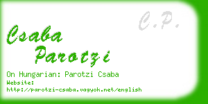 csaba parotzi business card